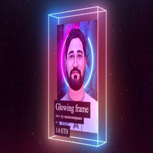 NFT Trading card template Glowing effect