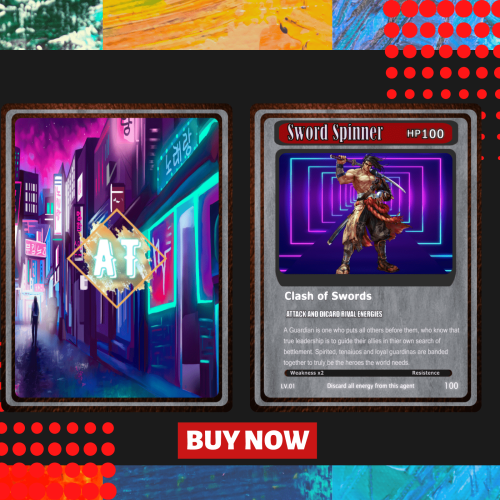 NFT trading card template Neon Version