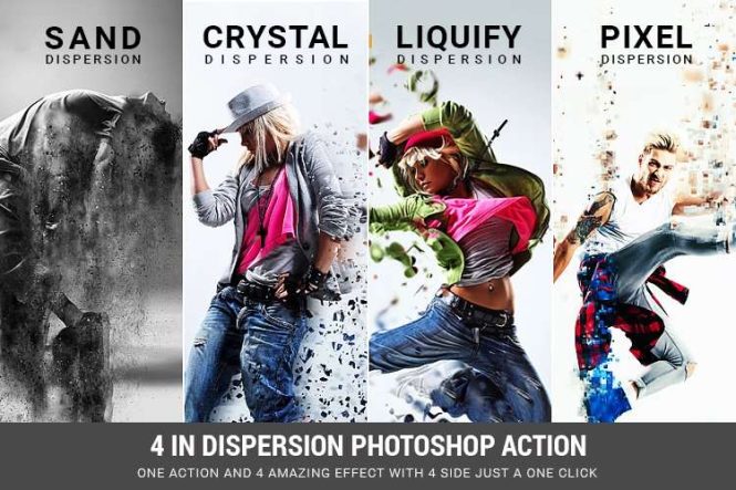 4 in 1 Dispersion Photoshop Action