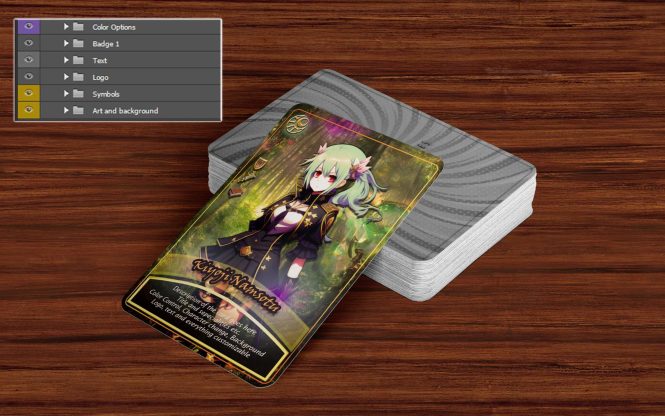 Anime Digital trading card template