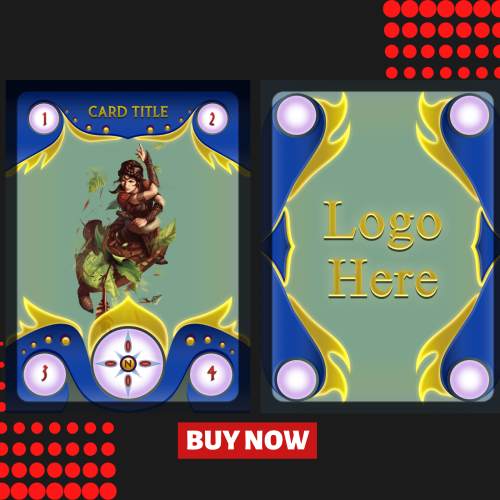 Trading game card Psd template