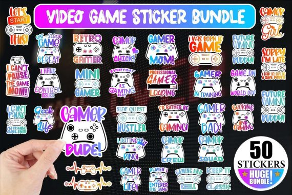 Gaming Sticker bundle PNG