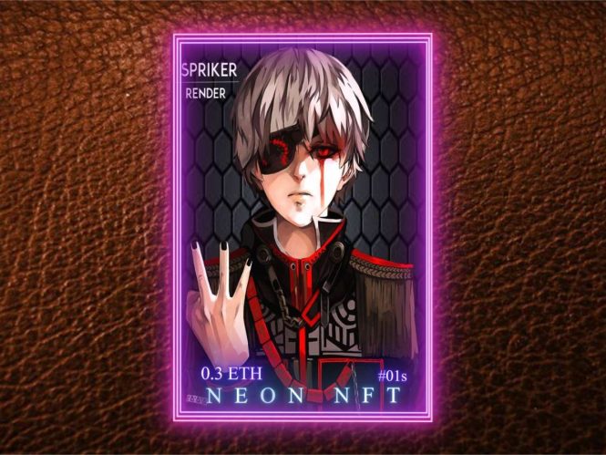 NEON NFT card Photoshop Template