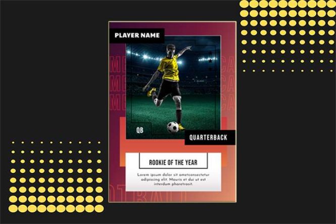 Soccer trading Card Photoshop template