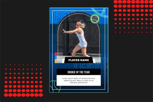 Tennis Trading card Photoshop template